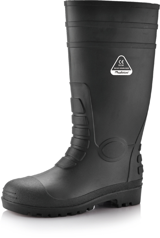Botas de goma de goma impermeables W-6038 negro