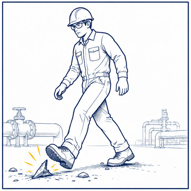 Lugares de trabajo con aceite Objetos punzantes y peligros de pinchazos