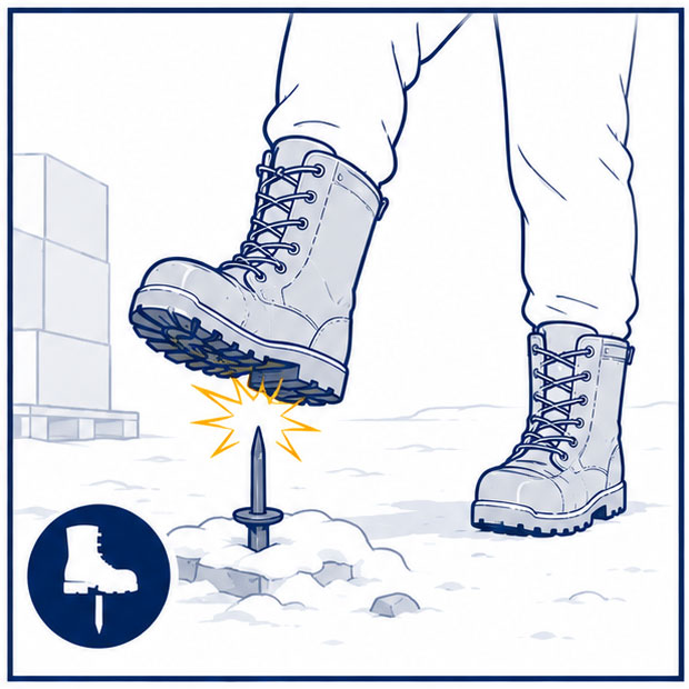 Lugares de trabajo en invierno Riesgos de pinchazos