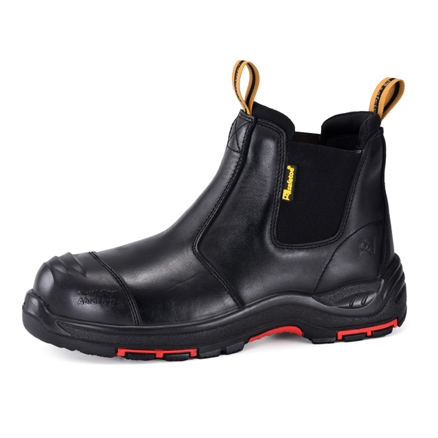 Botas de seguridad eléctricas dieléctricas Chelsea sin cordones con certificación ASTM (EH 18 kV) M-8025NB Negro InstaGuard Chelsea BK