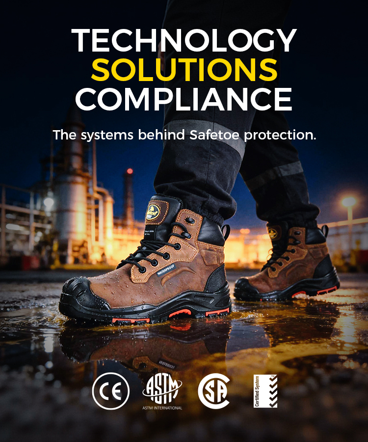 Safetoe worksite safety solutions featuring safety footwear and PPE for industrial applications