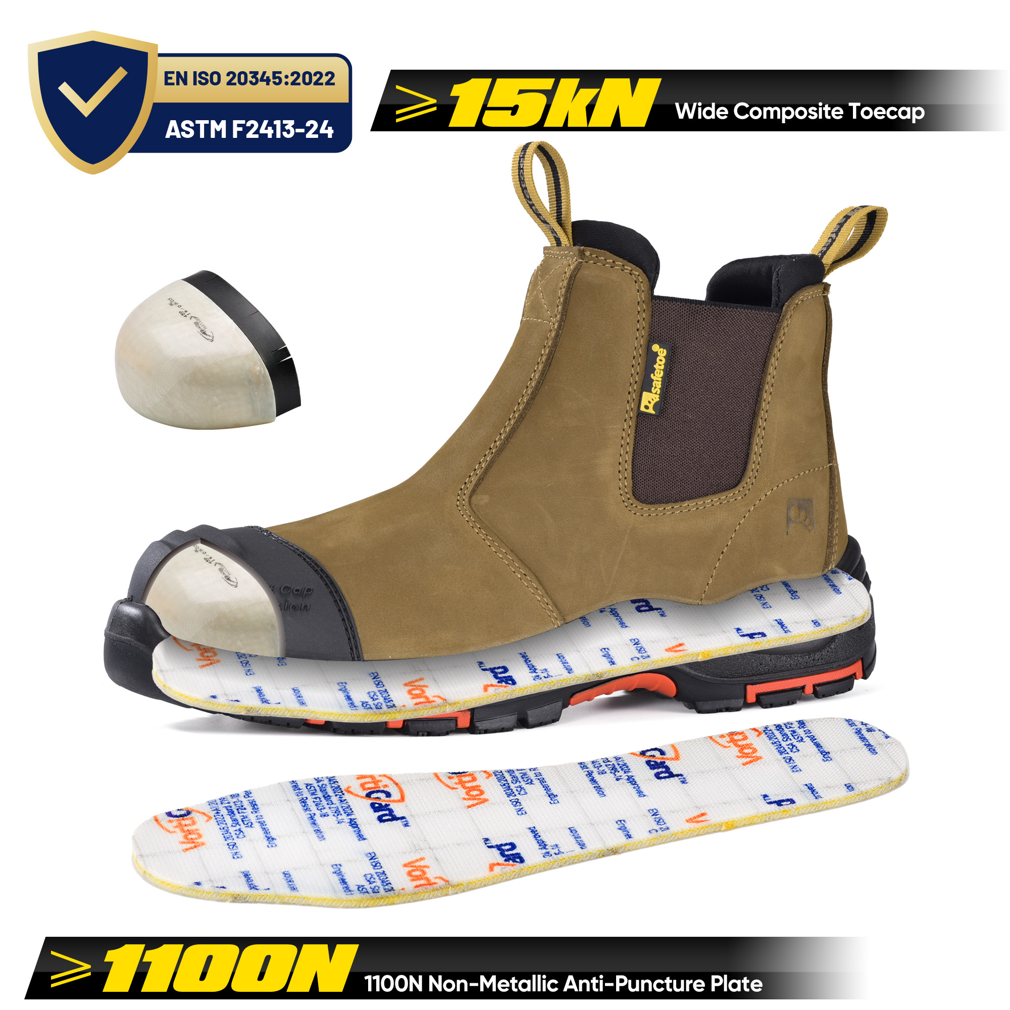Botas de trabajo de seguridad para distribuidores estándar australianos para minería M-8025NB