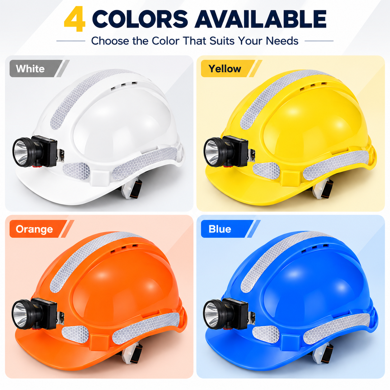Casco de seguridad para minería con faro W-018L