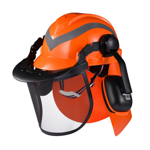 Helmets de bosque con escudo facial M-5009 naranja