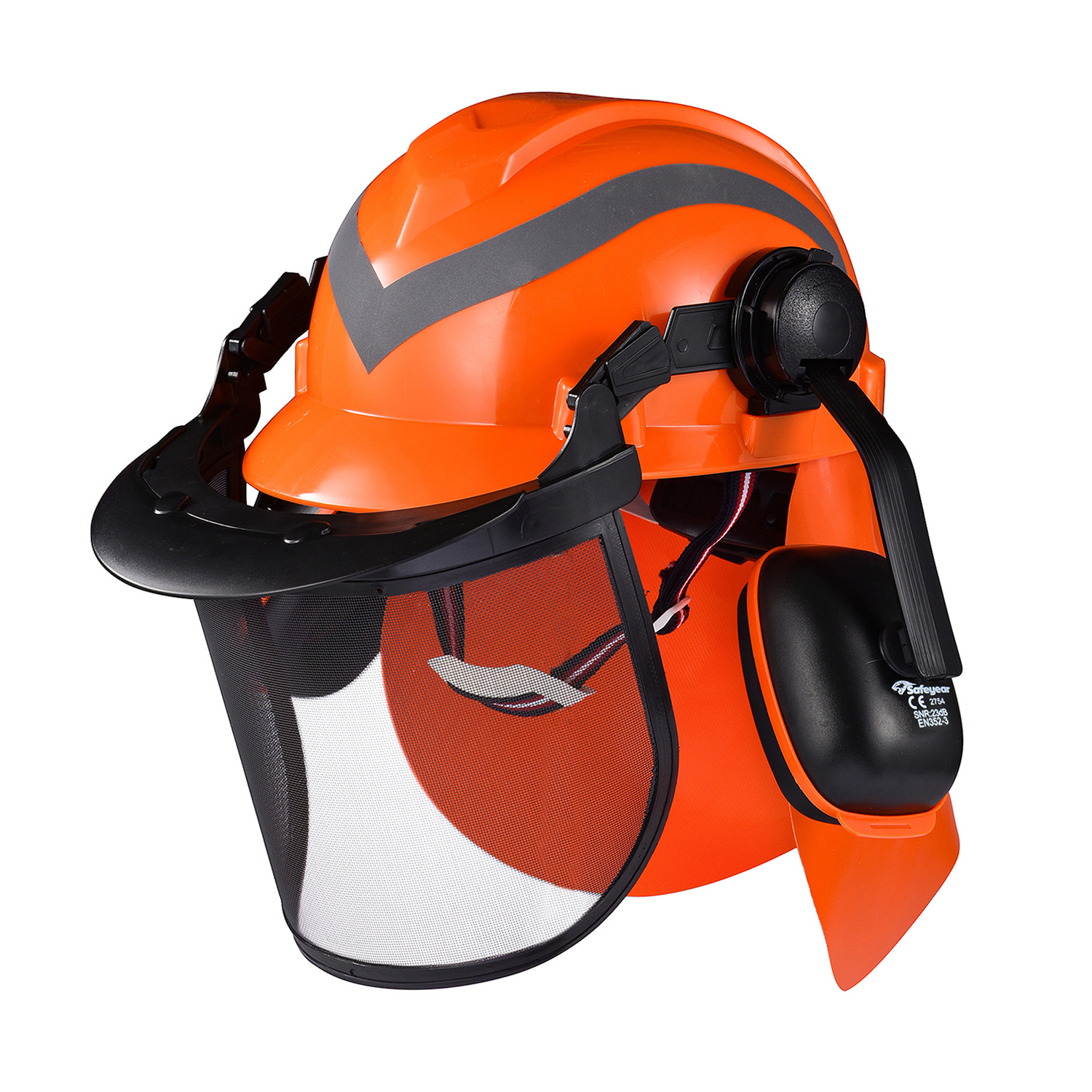 Helmets de bosque con escudo facial M-5009 naranja