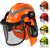 Casco de Seguridad Forestal con Visera de Malla y Orejeras M-5009