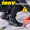 Botas de seguridad sin cordones de cuero negro con puntera compuesta y protección de Kevlar | M-8025NBK