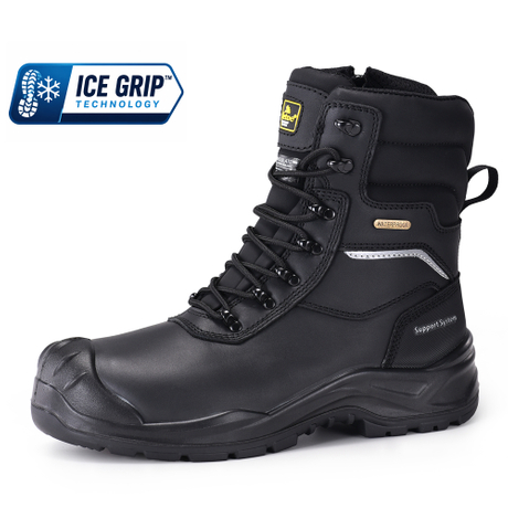 Botas de seguridad IceGrip para frío extremo con aislamiento de 400 g y cremallera impermeable | H-9552 Agarre de Hielo