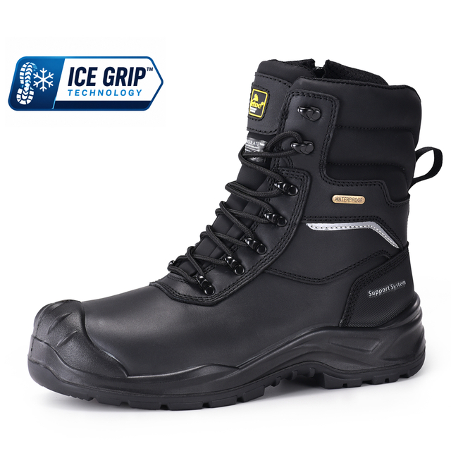 Botas de seguridad IceGrip para frío extremo con aislamiento de 400 g y cremallera impermeable | H-9552 Agarre de Hielo
