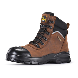 de seguridad para minería con cremallera lateral y puntera de acero | Botas de trabajo fáciles de poner M-8577
