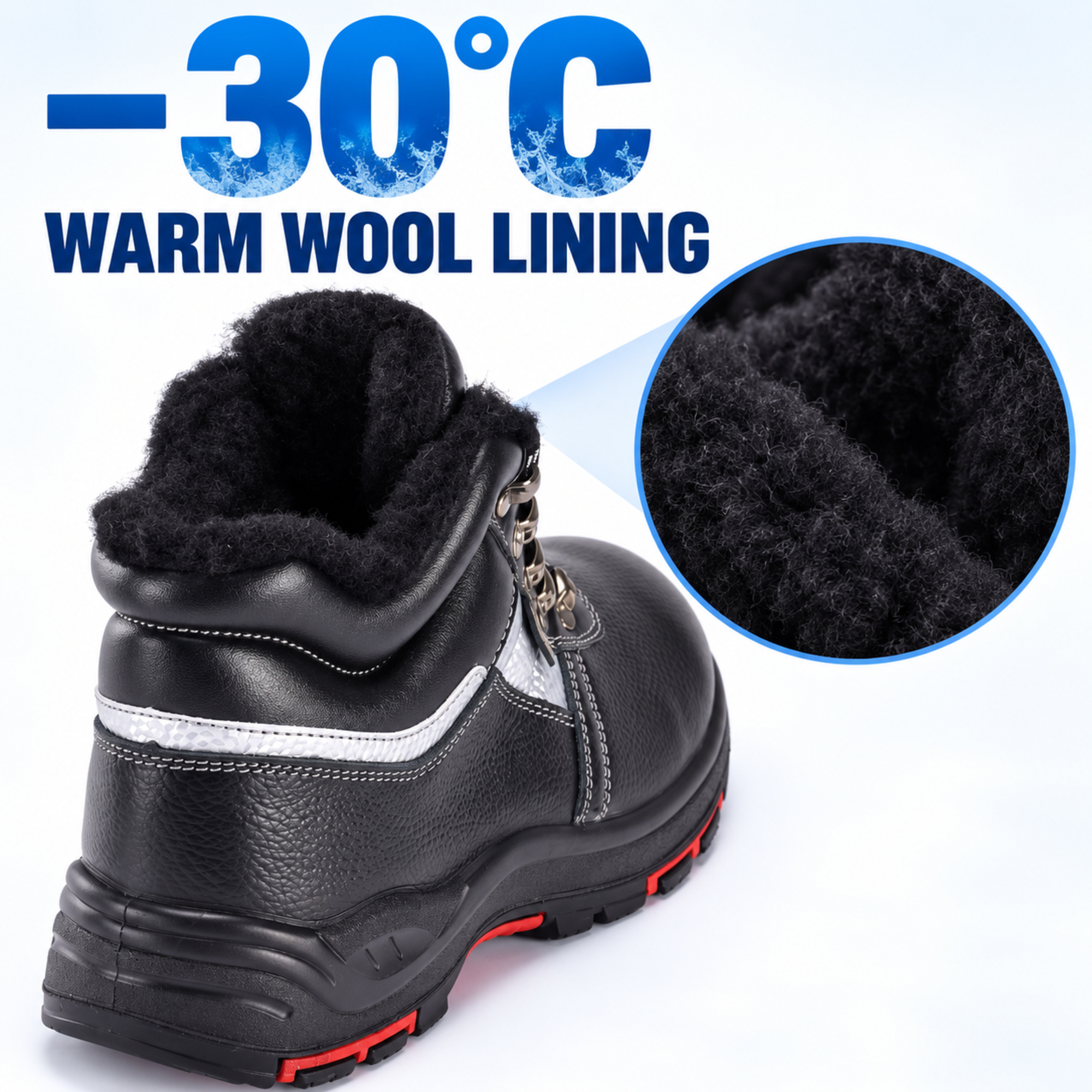 Botas de seguridad de invierno aisladas con forro de lana cálido | M-8027 Escudo de Hielo