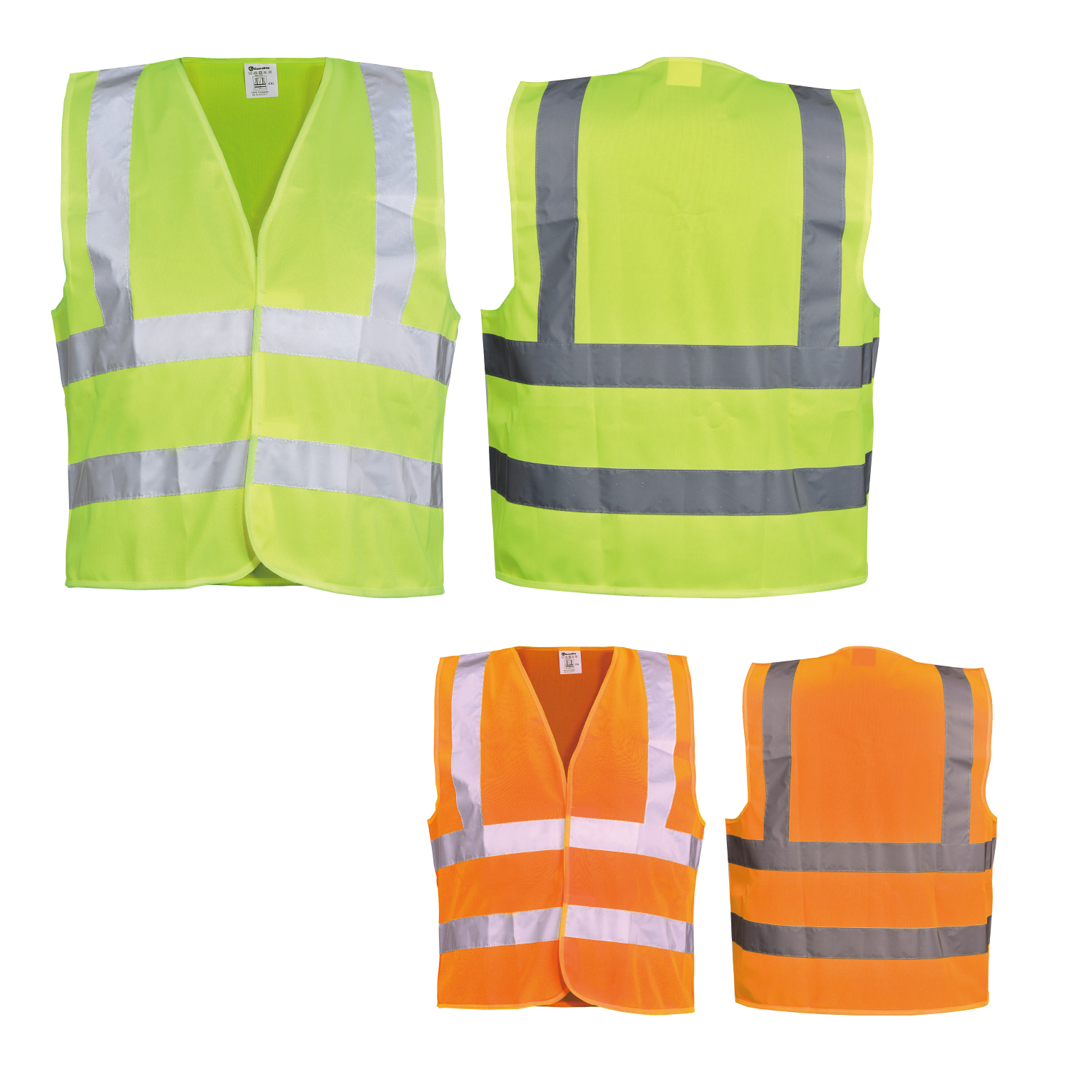 Chaleco reflectante de seguridad de alta visibilidad Amarillo y naranja | Chaleco de trabajo ligero EN ISO 20471