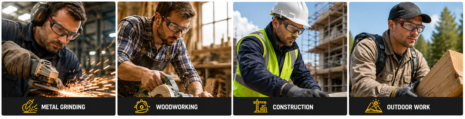 Gafas de seguridad revestidas de espuma para esmerilado, carpintería, construcción y trabajos polvorientos al aire libre.