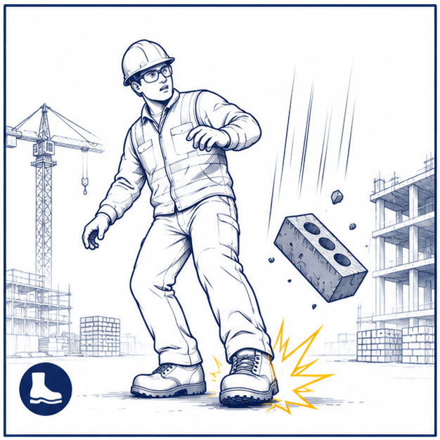 Lugares de trabajo de construcci&oacute;n Ca&iacute;da de objetos y peligros de impacto