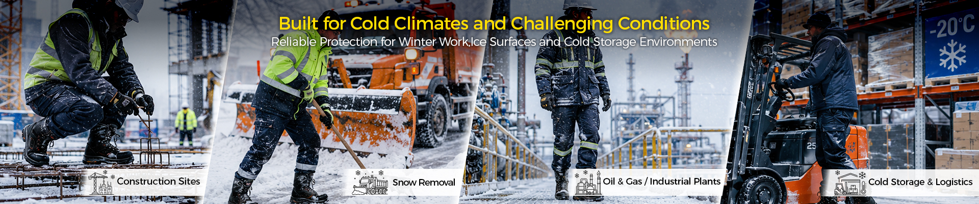 Botas de seguridad de invierno para trabajos en climas fríos, para trabajadores en entornos invernales extremos, minería, almacenamiento en frío y logística.