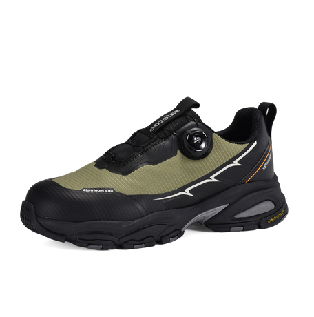 Zapatillas deportivas ligeras de seguridad con puntera de aluminio y protección de placa de PE | L-7601 Verde