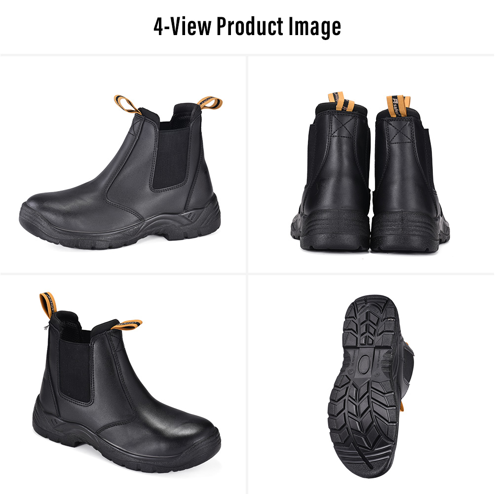 M-8025 SiteShield Pro Botas de trabajo de seguridad sin cordones negras con punta de acero Multi-View 