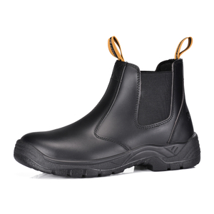 Botas de trabajo de seguridad sin cordones negras con punta de acero | M-8025 SiteShieldPro