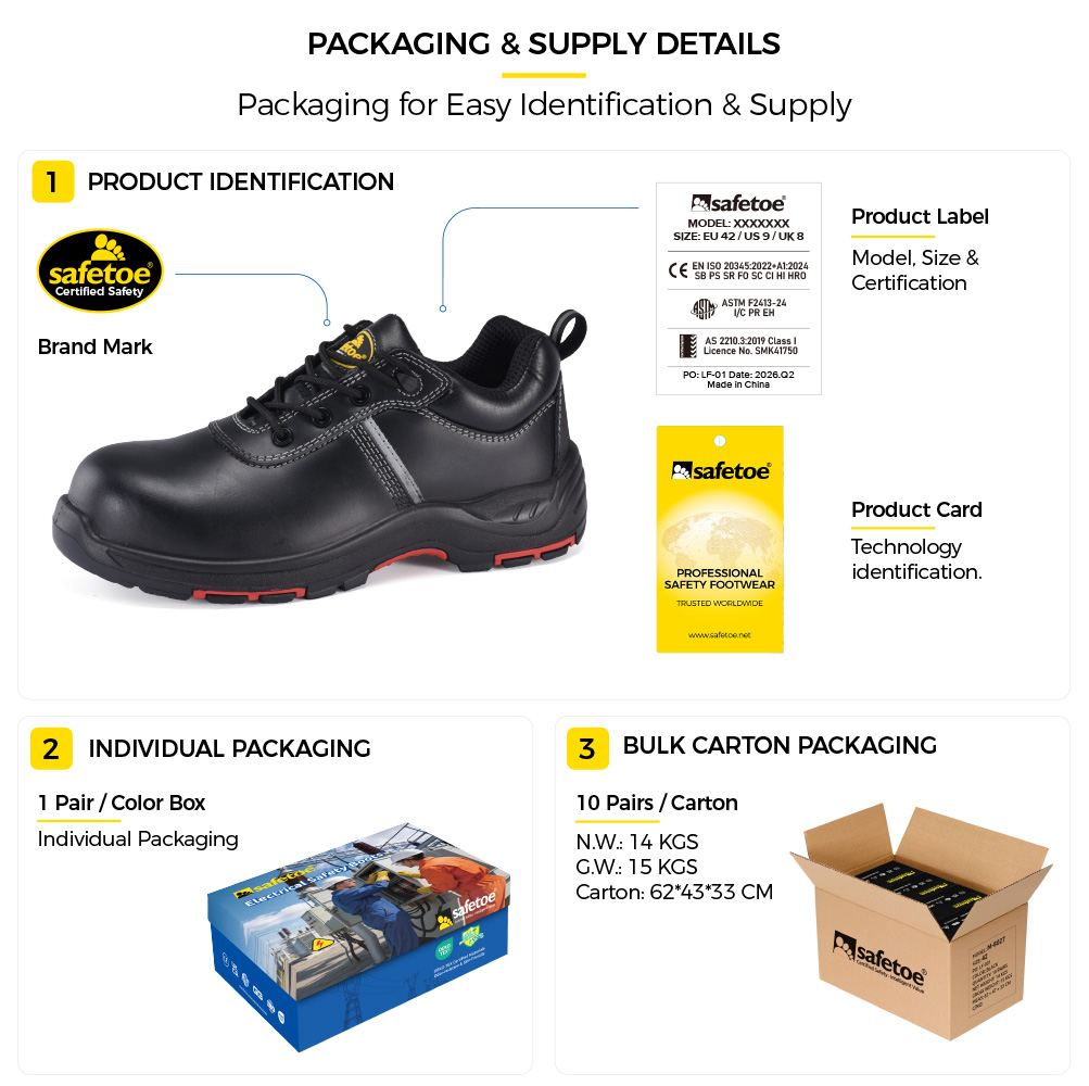 L-7536EH Paquete de zapatos de seguridad el&eacute;ctricos EH livianos