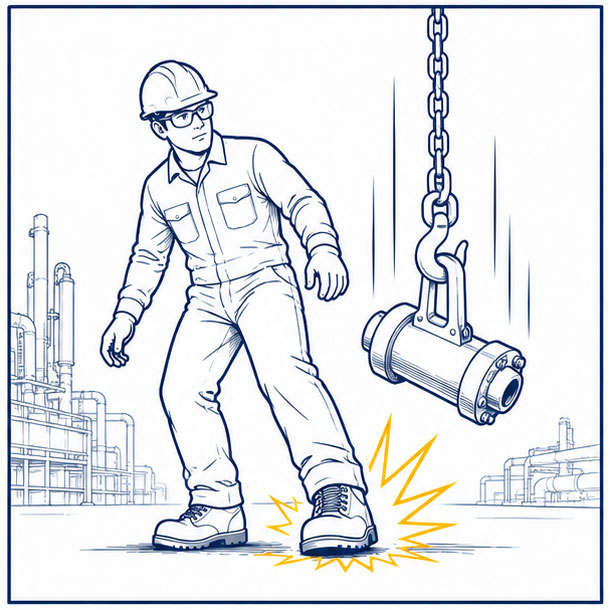 Peligros de impacto y compresi&oacute;n en lugares de trabajo petroleros
