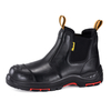 Botas de seguridad sin cordones de cuero negro con puntera compuesta y protección de Kevlar | M-8025NBK