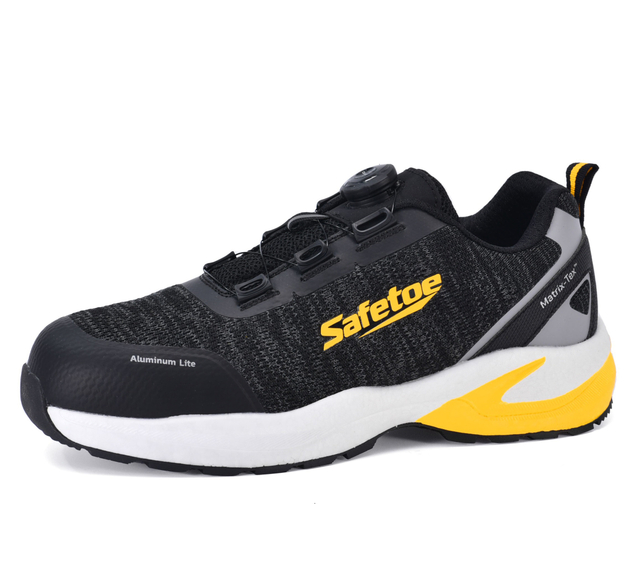 Zapatos de seguridad laboral de verano con punta de aluminio antideslizantes para trabajadores de logística L-7609 Amarillo